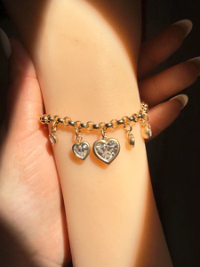 สร้อยข้อมือเพชรทรงหัวใจเงิน 925 เครื่องประดับเสน่ห์โรแมนติกสำหรับผู้หญิงสวมใส่ได้ทุกวัน - Product Image 1