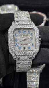 นาฬิกาข้อมือฮิปฮอปหรูหราประดับเพชร VVS มอยส์ซาไนต์  ตัวเรือนสแตนเลสสตีล ระบบออโตเมติก ผ่านการทดสอบเพชร - Product Image 6