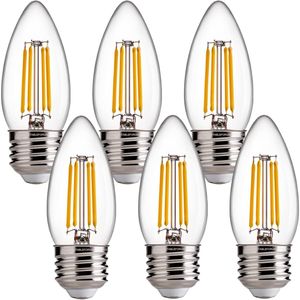 Lampadine LED Dimmerabili Equivalenti a Candela da 60W Certificato UL, Attacco E26, Luce Bianca Calda 2700K, Confezione da 6 - Product Image 1