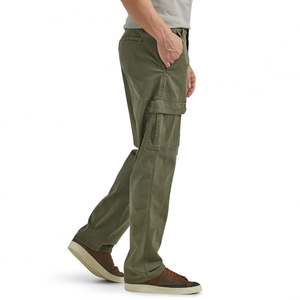 Pantalones Cargo Verde Oliva para Hombre, Corte Recto, Estilo Workwear de Lona de Peso Medio, Múltiples Bolsillos, Cierre de Botones - Product Image 2