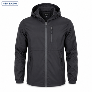 Custom Mens Polyester Waterproof Windproof Hooded <b>Jacket</b> Lightweight Outdoor Windbreaker OEM ODM Private Label Wholesale Custom - Product Image 2