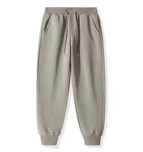 Heavyweight Regular Fit Custom Acid Wash <b>Waterproof</b> Cotton Sweatpants 240g Plain Wide Leg Men <b>Trousers</b> - Product Image 4
