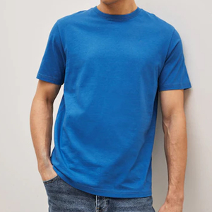 Camiseta de Cuello Alto para Hombre, Talla Mediana, Azul, Manga Corta, Tejida en Algodón, con Logotipo, Formal, Corte Clásico, Nueva con Etiqueta - Product Image 3