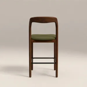 Taburete de Cocina de Madera SINTERIOR en Verde Musgo y Nogal, Modelo MADELEINE - Product Image 2