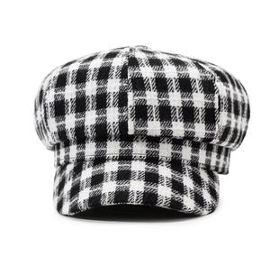 Gorro unisex de algodón a cuadros, 56-58 cm, gorro informal para primavera y otoño - Product Image 3