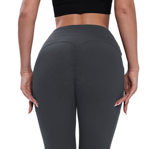 Leggings de fitness taille haute pour femmes, prix de gros, logo personnalisé, taille adulte, vêtements de sport respirants en nylon et élasthanne, noirs, pour l'entraînement - Product Image 4