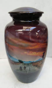 Venta al por mayor de urnas de cremación personalizadas de alta calidad para cenizas humanas de metal de aluminio de recuerdo de cremación para adultos suministros funerarios urnas - Product Image 4