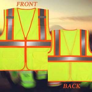 Chaleco Informal de Alta Visibilidad, Resistente al Viento e Impermeable, Fluorescente, Reflectante, de Lona Transpirable y Ligera, para Trabajo en Exteriores - Product Image 5