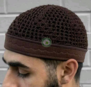 NEW TREND HAND KNITTED 100% PREMIUM COTTON <b>BANDED</b> EGYPTIAN MASRI KUFIS Adjustable Eco-Friendly Casual Muslim Men Prayer Knitted - Product Image 4