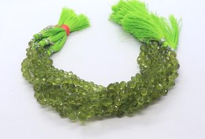 Cuentas facetadas de peridoto natural AAA en forma de cebolla de 5-6 mm, cuentas de peridoto verde de 8 pulgadas para la fabricación de joyería. - Product Image 2
