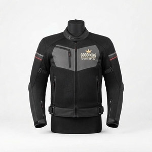 Blouson de moto unisexe en cuir respirant à manches longues coupe-vent col montant sportif pour l'hiver - Product Image 6