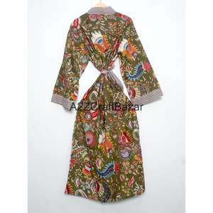 Bata Kimono de Algodón 100% para Mujer, Talla Única, con Forro Frontal, Suave, Transpirable, Elegante, Romántica, Ropa de Dormir Cómoda - Product Image 5