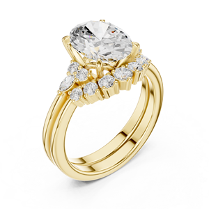 Anillo de Diamante Cultivado en Laboratorio con Certificado IGI de Oro de 14K de Lujo Aries Jewel, Corte Ovalado de 2.50 CT con Banda a Juego, Anillo de Compromiso y Boda para Mujer - Product Image 2