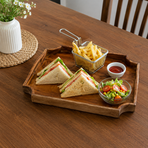 Custom Wooden Serving Tray| Handmade Premium Breakfast Coffee <b>Food</b> <b>Server</b> Rustic Platter for Home Hotel Restaurant Kitchen Decor - Product Image 5