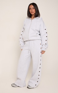 Custom <b>Women's</b> Ash Grey Wide Leg Sweatpants Casual Polyester Cotton Loose Fit Oversized <b>Joggers</b> Wholesale OEM <b>Joggers</b> For <b>Women</b> - Product Image 5