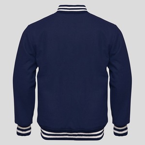 Fabricant OEM, veste de baseball bomber en cuir personnalisée de haute qualité avec broderie en chenille pour hommes, style universitaire, veste varsity courte - Product Image 4