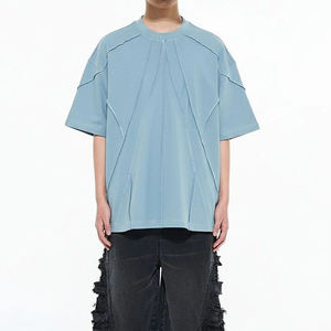 T-shirt unisexe respirant à manches courtes, style tendance 2026, coupe classique, 100 % coton, effet délavé vintage, avec logo personnalisé - Product Image 1