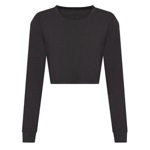 Camiseta de Manga Larga Blanca para Mujer, Cuello Redondo, Corte Regular, Color Sólido, Informal, Tejido de Punto, para Todas las Temporadas - Product Image 5