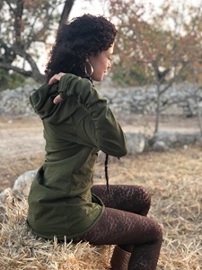 เสื้อฮู้ดคอวีสไตล์โบฮีเมียนแขนยาว เสื้อคลุมมีฮู้ดสไตล์โบโฮสำหรับงานเทศกาล แฟรี่คอร์ สไตล์เอลฟ์ ชุดคอสตูมสำหรับผู้หญิง เสื้อฤดูร้อน - Product Image 3