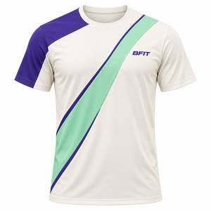 Men's Short Sleeve O-Neck Color Blocked T-<b>Shirt</b> Regular Fit Knitted Polyester Sporty <b>Geometric</b> Design Front Logo - Product Image 1
