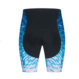<b>Cycling</b> Jersey Set Blue Geometric Pattern Short Sleeve Bike Kit with Padded Shorts - Product Image 3