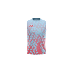 เสื้อบาสเก็ตบอลแบบซับลิเมชั่นสั่งทำพิเศษ แขนกุด คอกลม ลายเรขาคณิต ระบายเหงื่อได้ดี เหมาะสำหรับทุกเพศ ทุกวัย ชุดกีฬาสำหรับผู้ใหญ่ - Product Image 4
