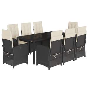 Ensemble de salle à manger de jardin blanc crème et noir - Product Image 2