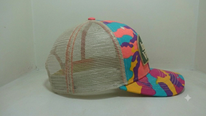Gorra Trucker de Camuflaje Personalizada al por Mayor, de 6 Paneles, de Alta Calidad, con Malla y Parche de Cuero con Logotipo, Perfil Medio, Semicurva - Product Image 3