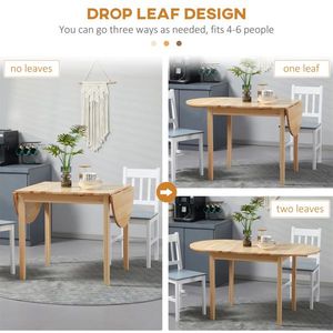 Table à manger pliante en bois stable et durable de 55 pouces, assemblée, petite taille, extensible, meubles de salle à manger - Product Image 6