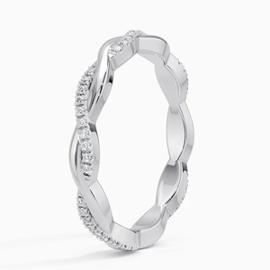 Anillo de Eternidad de Plata de Ley 925 Chapado en Oro de Alta Calidad con Moissanita para Mujer, Joyería para Aniversario de Bodas - Product Image 3