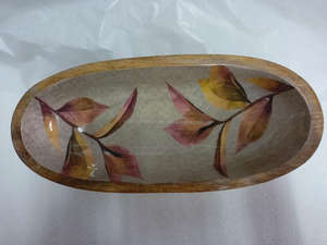 Bandeja de Madera Natural Hecha a Mano en Oferta, Artesanía de Madera de Saharanpur de la India en Venta - Product Image 2