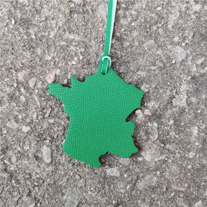 Porte-clé personnalisé en cuir en forme de carte de la <span class=keywords><strong>France</strong></span>, pendentif de voiture, accessoire de cadeau - Product Image 5