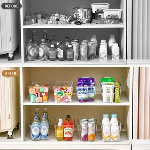 Set di 12 Contenitori di Plastica Trasparente per Organizzazione di Dispensa e Armadi, Organizzatori per Armadietti - Product Image 4