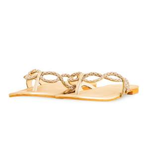 Sandales dorées à talons FN0763 Chappal élégant et fantaisie - Product Image 3