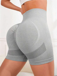 Easy Wear Durable Breathable Quick Dry Light Wash Stretchy High Waist Elastic Waist Yoga Sports Shorts Women Gym Casual <b>Booty</b> - Product Image 4