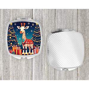 Girafe de Noël pour femmes et filles Miroir de maquillage compact de voyage Cadeau décoratif pour le maquillage en déplacement - Product Image 4