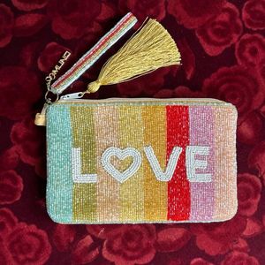 Cartera de Monedas de Lujo con Bordado Artesanal de Cuentas, Estilo Clásico, Patrón de Colores Mixtos, Hecha a Mano, Uso Diario, Premium - Product Image 2
