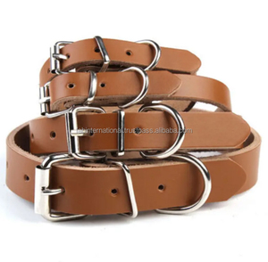 Wholesale Genuine <b>Leather</b> Plain Dog <b>Collar</b> Custom Logo Pet Training <b>Collar</b> - Product Image 2