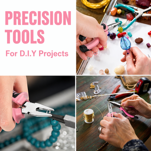 INTENSE SURGICAL INSTRUMENTS Mini 6-Piece Stainless Steel Jewelry Making <b>Pliers</b> <b>Set</b> (Needle Nose Long Nose Cutters) Pink Storage - Product Image 3