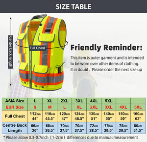 Chaleco de Seguridad Reflectante de Alta Visibilidad para Ingeniería y Construcción, Clase 2, Tela Oxford 300D, Chaleco de Trabajo para Carreteras - Product Image 2