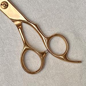 Acier inoxydable 7 "outil de toilettage pour animaux de compagnie main droite Rose Blond Offset poignée japonais en acier inoxydable lame fourrure coupe mélangeur - Product Image 6