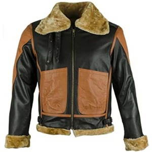 เสื้อแจ็คเก็ตบอมเบอร์ขนแกะเทียมสำหรับผู้ชาย - Product Image 1