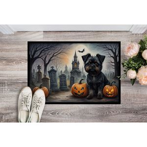 Affenpinscher Paillasson Spooky Halloween Paillasson antidérapant lavable à poils bas intérieur/extérieur Tapis de porte avant 24H X 36W - Product Image 2