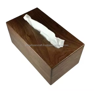 Elegante cubierta de caja de pañuelos de madera para tocador de baño y decoración de oficina para Baño, Dormitorio, oficina, Natural - Product Image 1