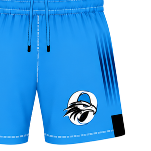 Shorts de rugby bleu électrique et noir, taille élastique, respirants, légers, pour l'entraînement d'équipe, performance sportive, uniforme de sport - Product Image 3
