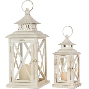 Elegante Farol Colgante de Metal para Velas, para Jardín, Sala de Estar, Interiores, Exteriores, Fiestas, Bodas, Balcón, Beige con Detalles Dorados - Product Image 5