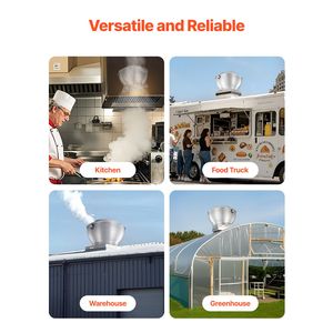 Ventilatore di scarico ad alta portata (High-CFM) 1616 per ristoranti e food truck - 0.5HP 375W con aspirazione diretta per cappe e tettoie - Product Image 6