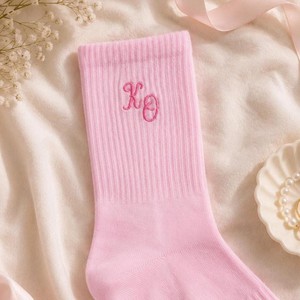 New Arrived Custom Design Pink Crew <b>Socks</b> With Custom Name Embroidery <b>Wedding</b> Party Gift <b>Socks</b> - Product Image 5