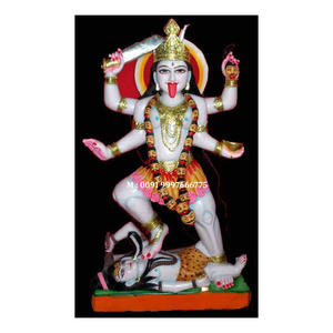 Fabricante de Estatua de la Diosa Kali Mata en Mármol Negro Makrana, en Posición de Pie con Farsa en la Mano, para Decoración del Hogar y Templos - Product Image 3