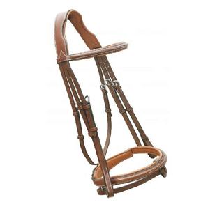 Cabezada de cuero acolchada premium y duradera con costuras de caballo para entrenamiento y competición FAB - Product Image 1